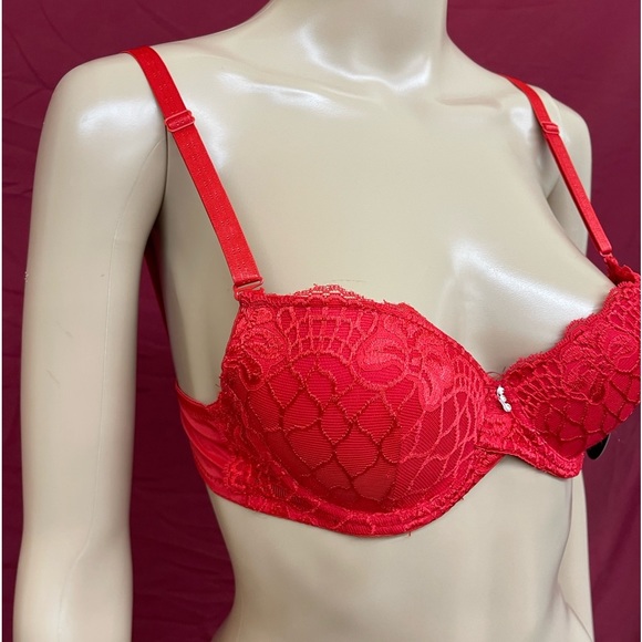 Real Underwear Perfection Red Push Up Bra Size 34B - Picture 3 of 5